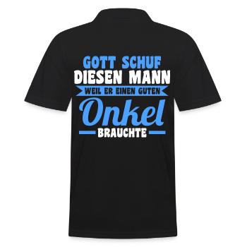 Patenonkel Pate Onkel - Männer Poloshirt - Schwarz - Hinten - Kai (181cm)