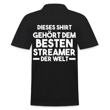 Gaming Zocken Zocker Gamer Streaming Streamer - Männer Poloshirt - Schwarz - Hinten - Kai (181cm)