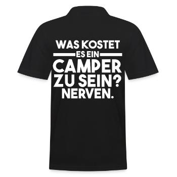 Wohnmobil Wohnwagen Caravan Camping Camper - Männer Poloshirt - Schwarz - Hinten - Kai (181cm)