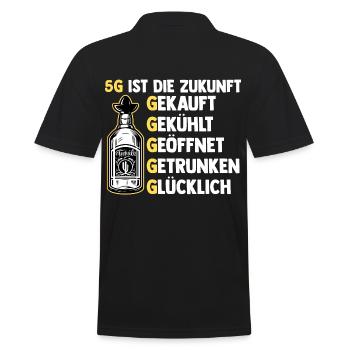 5G ist die Zukunft Tequila - Männer Poloshirt - Schwarz - Hinten - Kai (181cm)