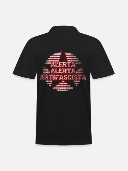 Stern der Antifa - Männer Poloshirt - Schwarz