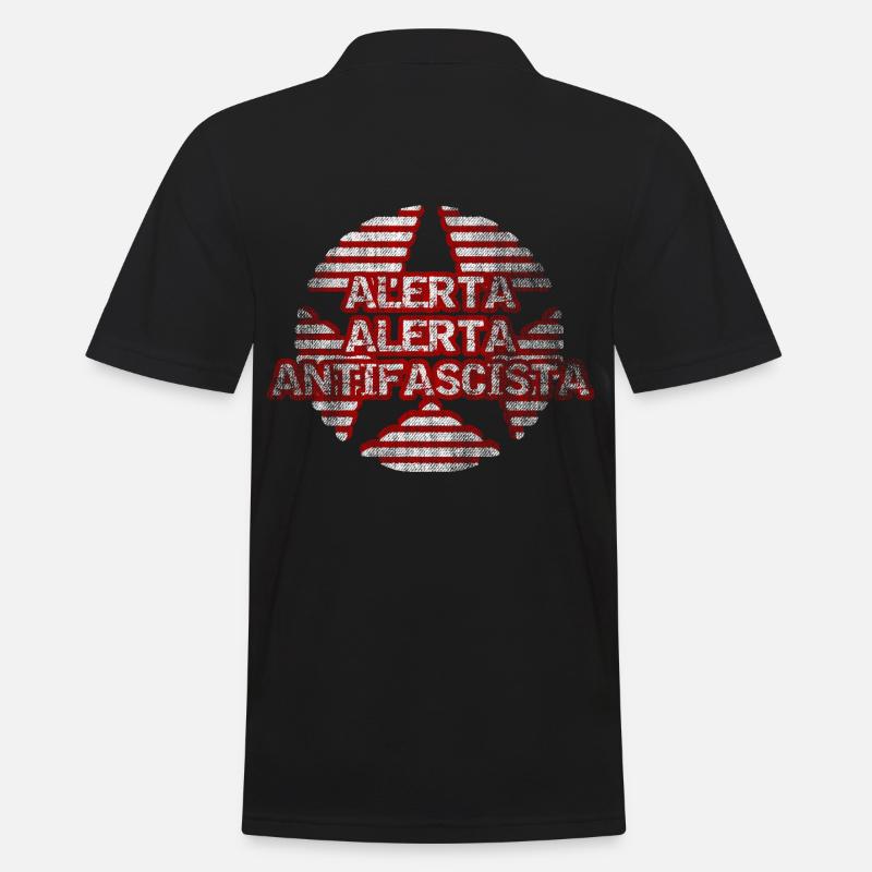 Stern der Antifa - Männer Poloshirt - Schwarz