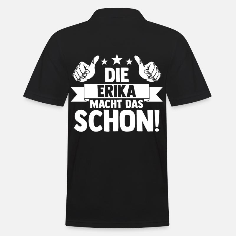Vorname Erika - Männer Poloshirt - Schwarz