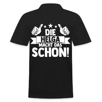 Helga - Männer Poloshirt - Schwarz - Hinten - Kai (181cm)