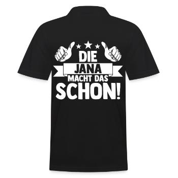 Jana - Männer Poloshirt - Schwarz - Hinten - Kai (181cm)