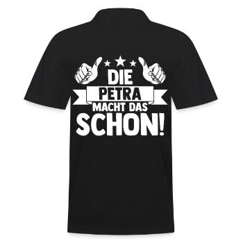 Name Petra - Männer Poloshirt - Schwarz - Hinten - Kai (181cm)