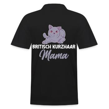 Britisch Kurzhaar Katze - Männer Poloshirt - Schwarz - Hinten - Kai (181cm)