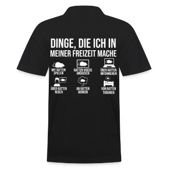 Nagetier Ratte Ratten - Männer Poloshirt - Schwarz - Hinten - Kai (181cm)