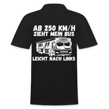 Bus Busfahrer - Männer Poloshirt - Schwarz - Hinten - Kai (181cm)