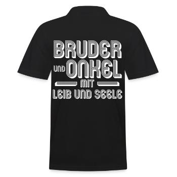 Ich Habe Den Besten Job Ich Bin Bruder Und Onkel - Männer Poloshirt - Schwarz - Hinten - Kai (181cm)