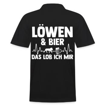 Löwe Löwen - Männer Poloshirt - Schwarz - Hinten - Kai (181cm)
