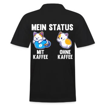 Katze Mein Status Mit Kaffee Ohne Kaffee - Männer Poloshirt - Schwarz - Hinten - Kai (181cm)