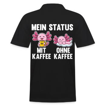 Axolotl Mein Status Mit Kaffee Ohne Kaffee - Männer Poloshirt - Schwarz - Hinten - Kai (181cm)