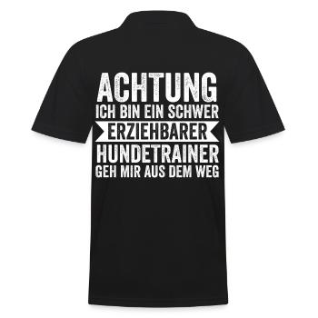 Hundetraining Hund Hundeschule Hundetrainer - Männer Poloshirt - Schwarz - Hinten - Kai (181cm)