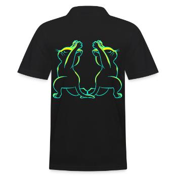 Yoga Vintage Rétro des années 80 Chats des années 90 - Polo Homme - noir - Dos - Kai (181cm)