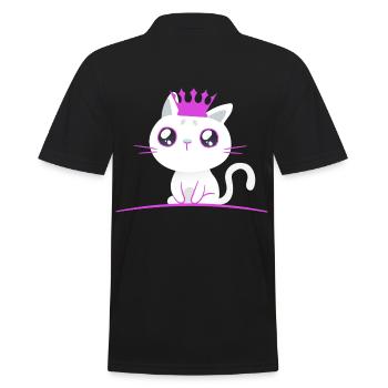 Chaton Princesse Chat Chats Enfants Bébé - Polo Homme - noir - Dos - Kai (181cm)