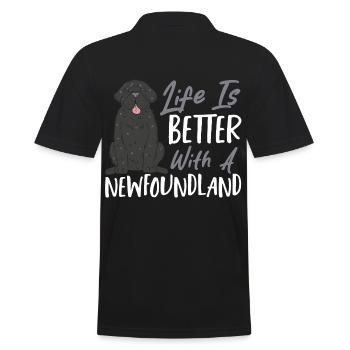 Das Leben ist besser mit einem Neufundland - Männer Poloshirt - Schwarz - Hinten - Kai (181cm)