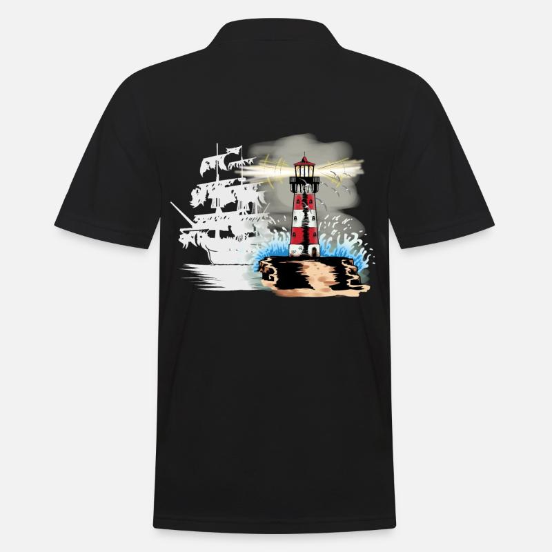 Horror Geisterschiff Fantasy Maritim Seemann Küste - Männer Poloshirt - Schwarz