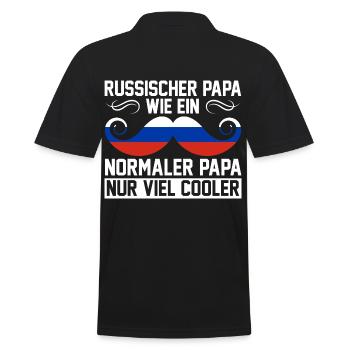 Russischer PApa Russe Russen Vater Vatertag Russla - Männer Poloshirt - Schwarz - Hinten - Kai (181cm)