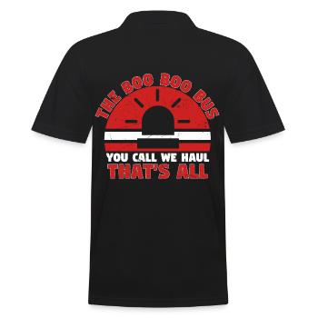 Boo Bus You Call We haul Thats All - Men's Polo Shirt - black - Back - Kai (181cm)