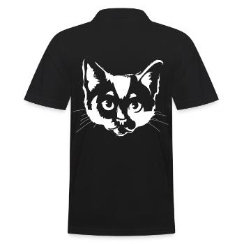Tête de chat Chaton Chaton Chat Chat domestique Miaou - Polo Homme - noir - Dos - Kai (181cm)