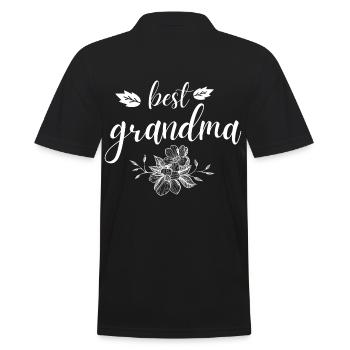 Grand-mère. Cadeau de grand-mère - Polo Homme - noir - Dos - Kai (181cm)