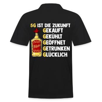 5G ist die Zukunft Tequila - Männer Poloshirt - Schwarz - Hinten - Kai (181cm)