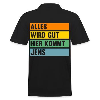 Jens - Männer Poloshirt - Schwarz - Hinten - Kai (181cm)
