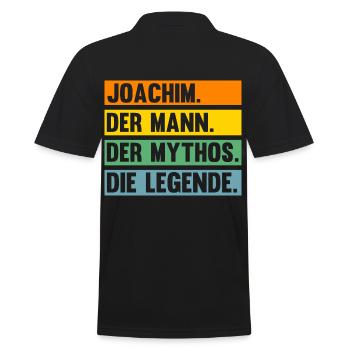 Joachim - Männer Poloshirt - Schwarz - Hinten - Kai (181cm)