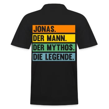 Jonas - Männer Poloshirt - Schwarz - Hinten - Kai (181cm)