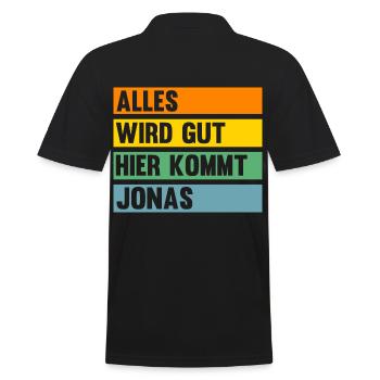 Jonas - Männer Poloshirt - Schwarz - Hinten - Kai (181cm)