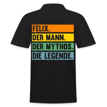 Felix - Männer Poloshirt - Schwarz - Hinten - Kai (181cm)