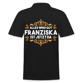 Franziska - Männer Poloshirt - Schwarz - Hinten - Kai (181cm)