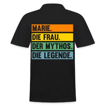 Marie - Männer Poloshirt - Schwarz - Hinten - Kai (181cm)