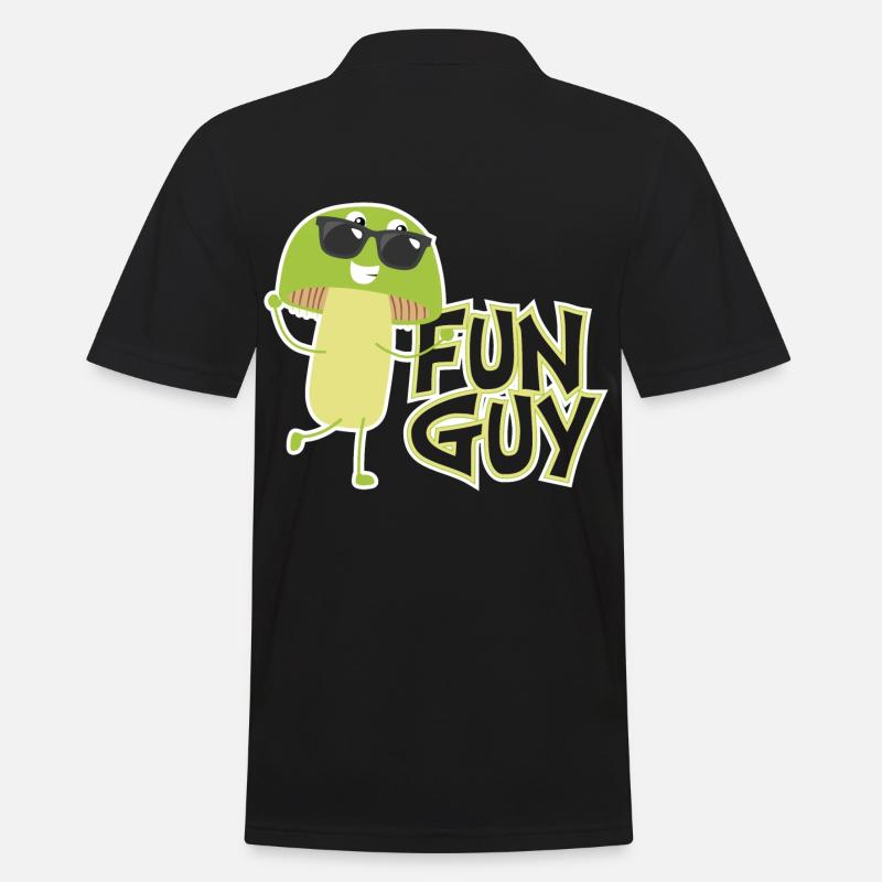 Guy Fun Fungi Mushroom - Männer Poloshirt - Schwarz