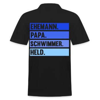 Schullehrer Lehrer - Männer Poloshirt - Schwarz - Hinten - Kai (181cm)