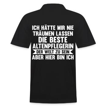 Pflege Pflegekraft AltenPflegerinin - Männer Poloshirt - Schwarz - Hinten - Kai (181cm)