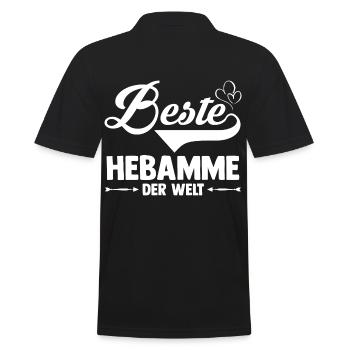 Geburtshelferin Hebamme - Männer Poloshirt - Schwarz - Hinten - Kai (181cm)