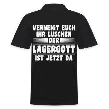 Lagergott Staplerfahrer Logistiker Lagerist Gabels - Männer Poloshirt - Schwarz - Hinten - Kai (181cm)