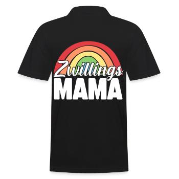 Mutter Mama von Zwillingen Zwillingsmama - Männer Poloshirt - Schwarz - Hinten - Kai (181cm)