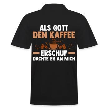 Als Gott Den Kaffee Erschuf Dachte Er An Mich - Männer Poloshirt - Schwarz - Hinten - Kai (181cm)
