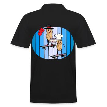 Erdnüsse Geburtstag Geburtstagsgrüße Torte Herz - Männer Poloshirt - Schwarz - Hinten - Kai (181cm)