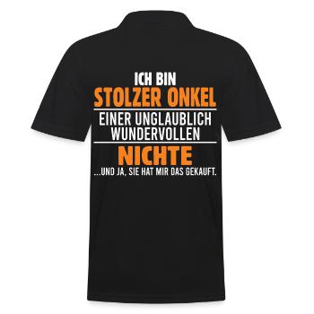 Patenonkel Onkel Nichte - Männer Poloshirt - Schwarz - Hinten - Kai (181cm)