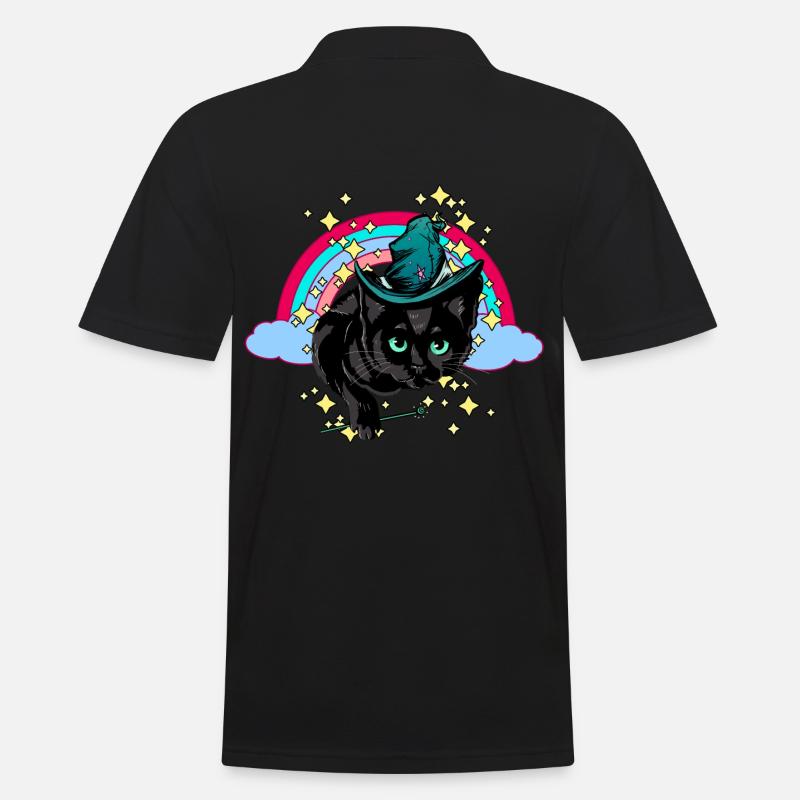 Magic Rainbow Spell Cat Magic - Polo Homme - noir