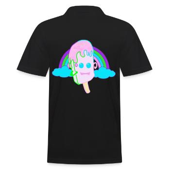 Happy Regenbogen Eis Eiskrem Kinder Fantasy - Männer Poloshirt - Schwarz - Hinten - Kai (181cm)