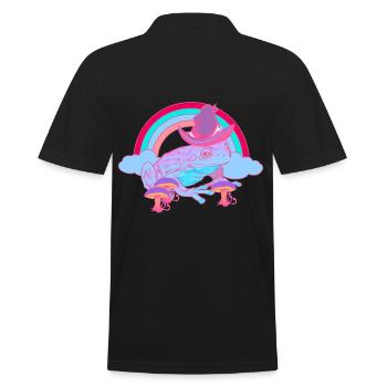 Magic Rainbow Toad Frog Wizard Frogs - Men's Polo Shirt - black - Back - Kai (181cm)