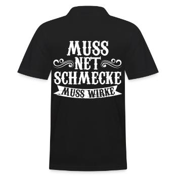 Muss Net Schmecke Muss Wirke Fitness - Männer Poloshirt - Schwarz - Hinten - Kai (181cm)