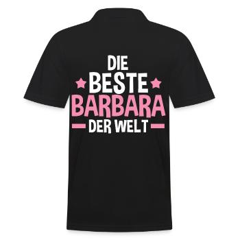Barbara - Männer Poloshirt - Schwarz - Hinten - Kai (181cm)