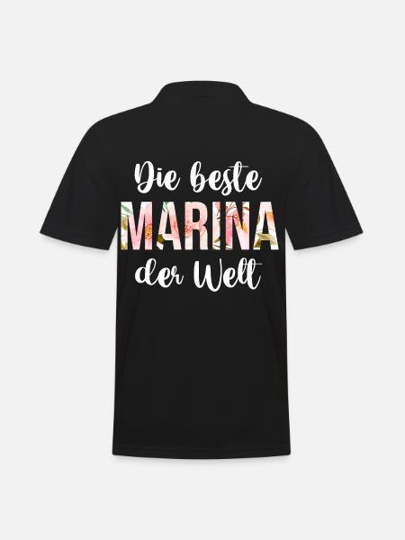 Marina - Männer Poloshirt - Schwarz
