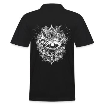 Œil psychédélique avec des motifs trippants - Polo Homme - noir - Dos - Kai (181cm)
